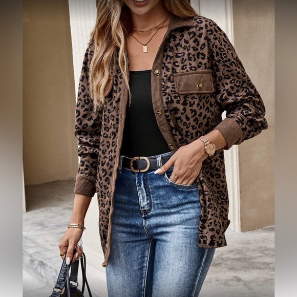 Leopard Print Brown Jacket - Picture 5 of 6